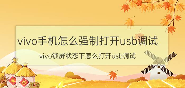 vivo手机怎么强制打开usb调试 vivo锁屏状态下怎么打开usb调试？